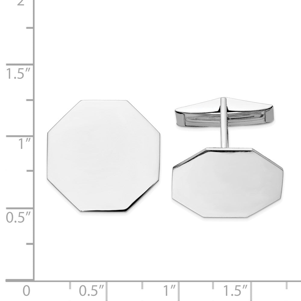 Caldera 14K WG Mens Octagonal Cuff Links