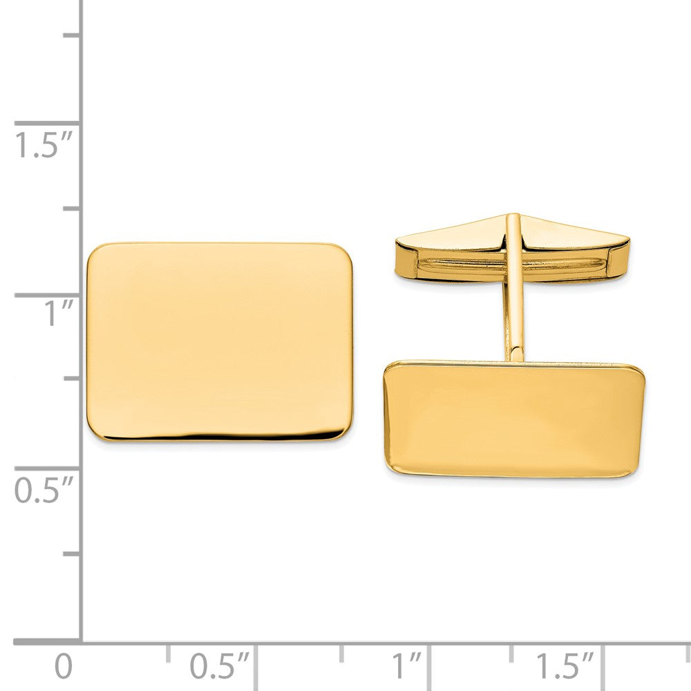Amara 14K Mens Rectangular Cuff Links