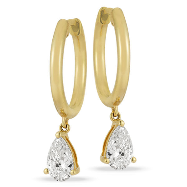 Lab-Grown 1ctw Pear-Shaped Diamond Drop Earrings