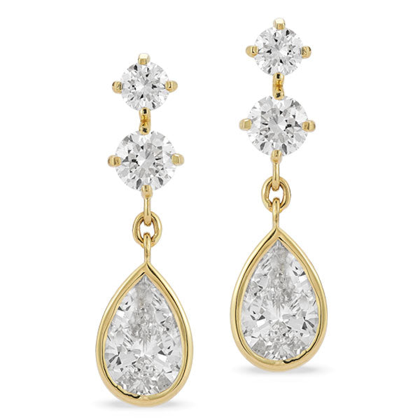 *Lab Grown* Golden Radiance Lab-Grown Teardrop Diamond Earrings