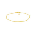 Yellow Gold Fancy Valentino Adjustable Anklet