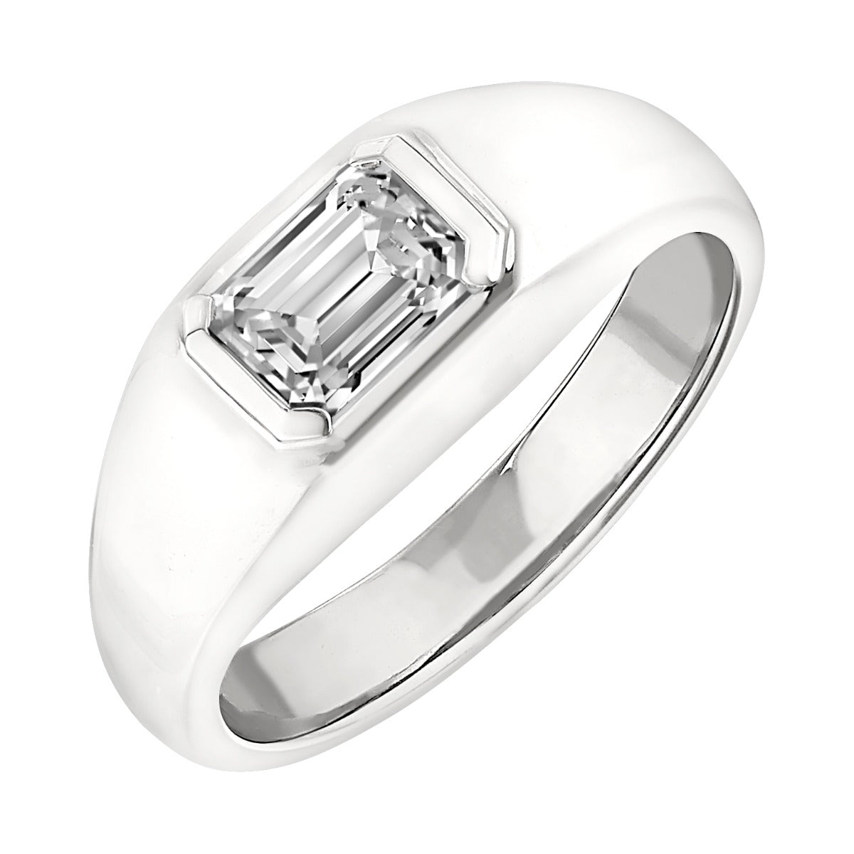Modern Brilliance Men’s Lab Grown 1 ctw Emerald-Cut Diamond Ring