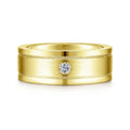 Rhys - 14K Yellow Gold Diamond Men's Wedding Ring in Satin Finish