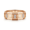 Nico - 14K Rose Gold Diamond Men's Wedding Ring in Satin Finish