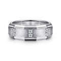 Nico - 14K White Gold Diamond Men's Ring in Satin Finish