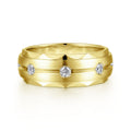Magnus - 14K Yellow Gold Diamond Men's Wedding Ring in Satin Finish