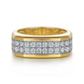14K Yellow Gold Diamond Mens Ring in Sand Blast Finish