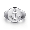 925 Sterling Silver Signet Mens Ring in High Polished Finish