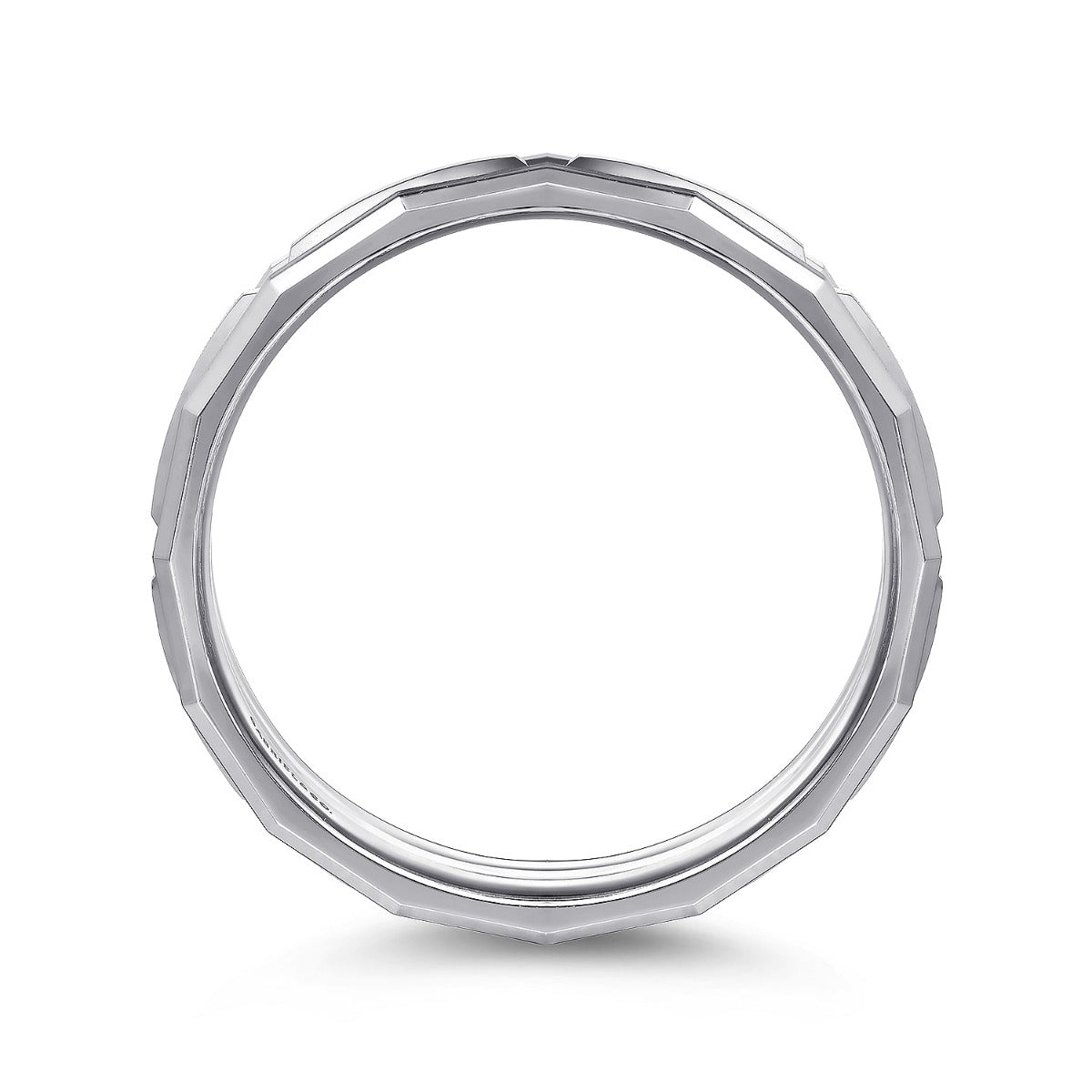 14K White Gold 6mm Men's Ring Brush Finish in Satin Finish