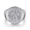 925 Sterling Silver Emboss Mens Signet Ring