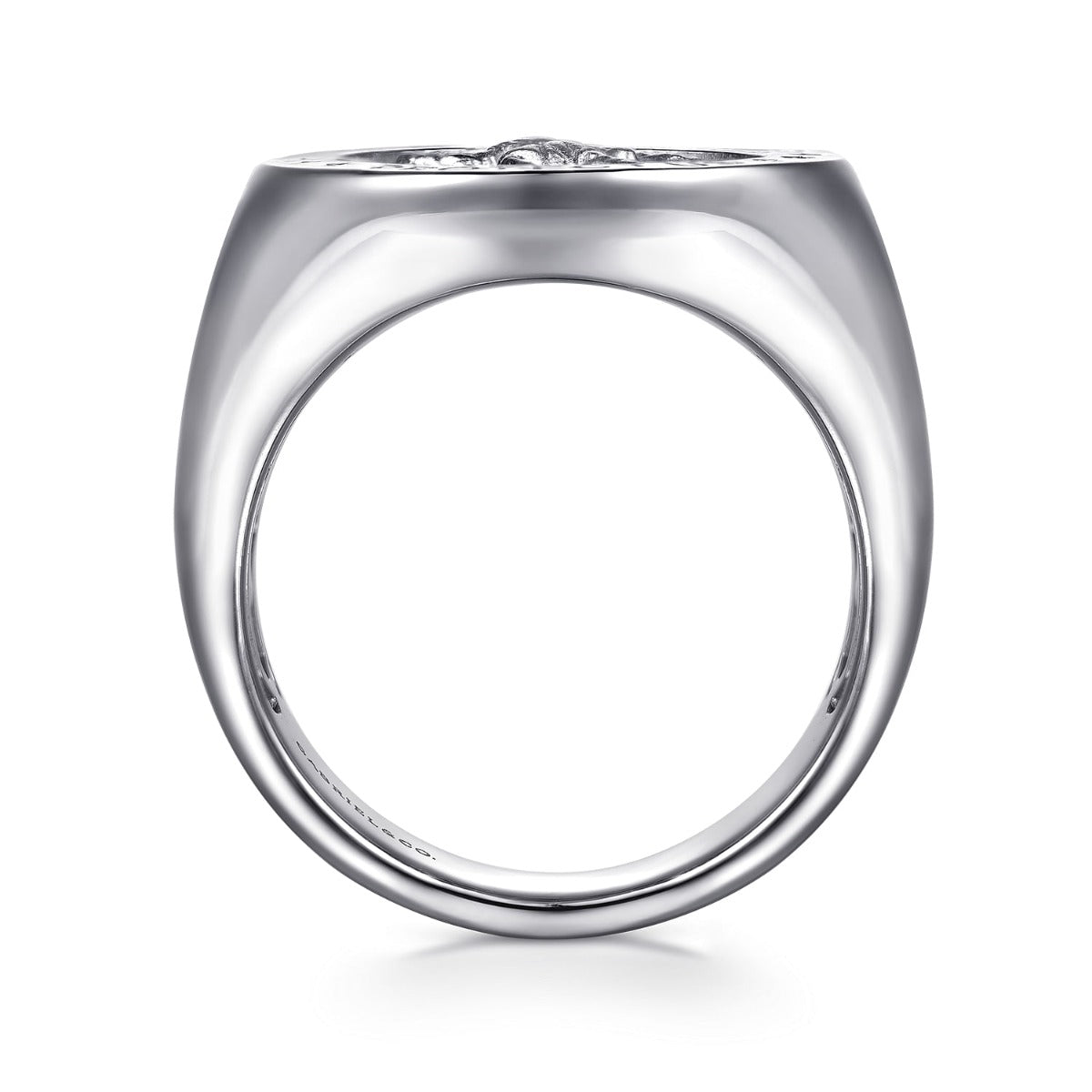 925 Sterling Silver Emboss Mens Signet Ring