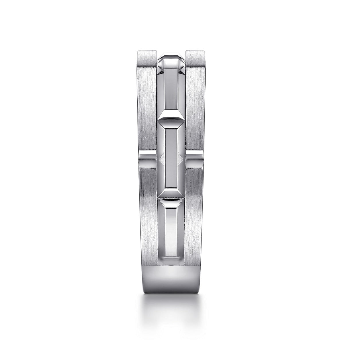 925 Sterling Silver Geometric Men's Ring in Satin Finish