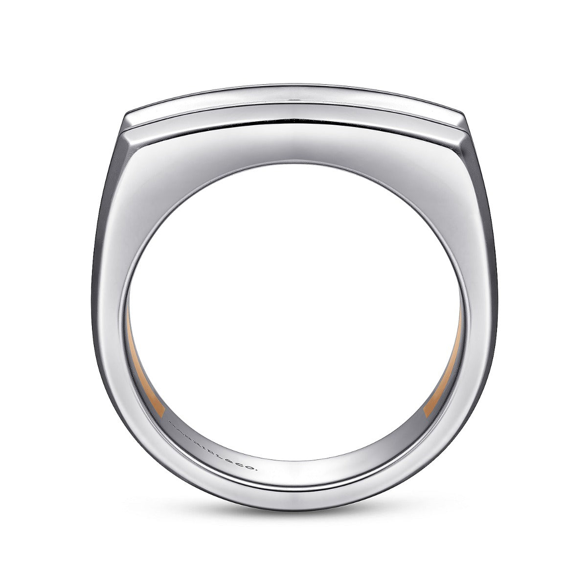 14K Rose-White Gold Faceted Ring in High Polished Finish