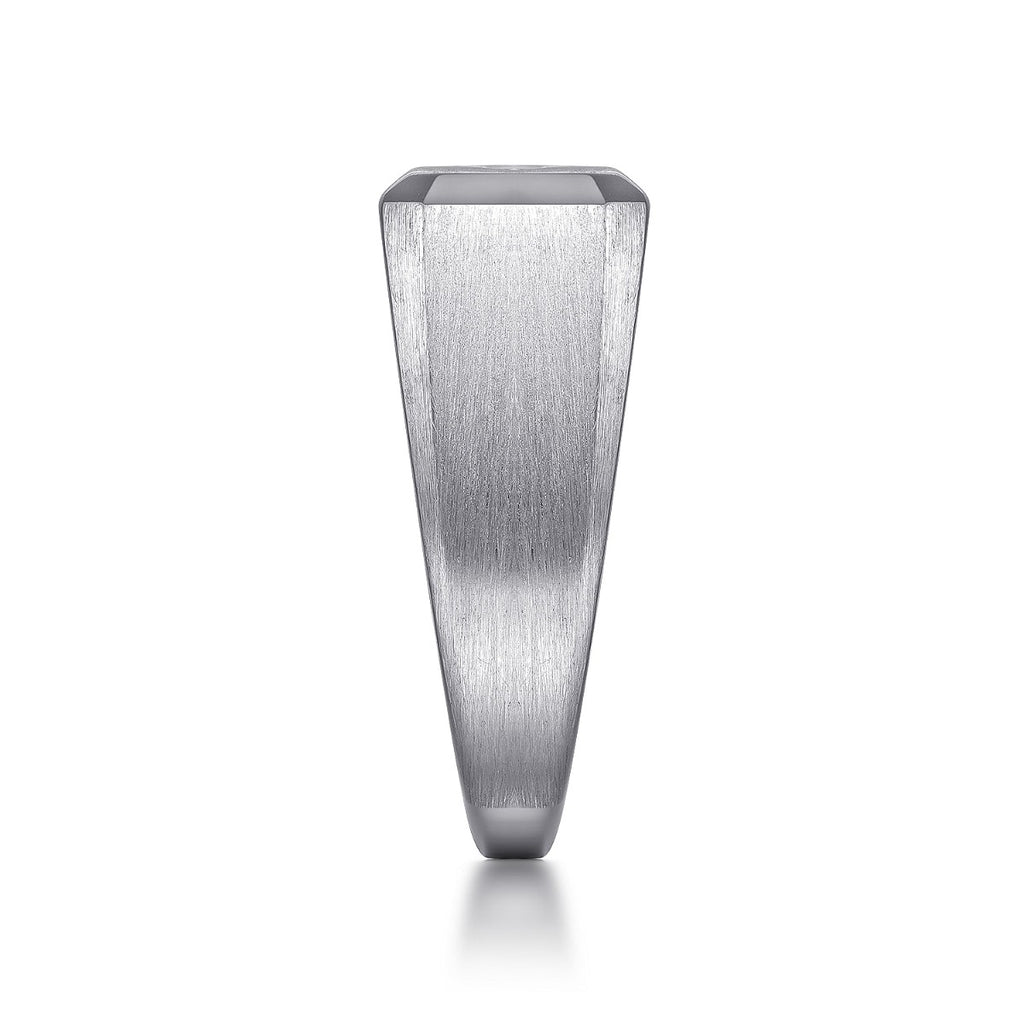Wide 925 Sterling Silver North Star Ring in Satin Finish