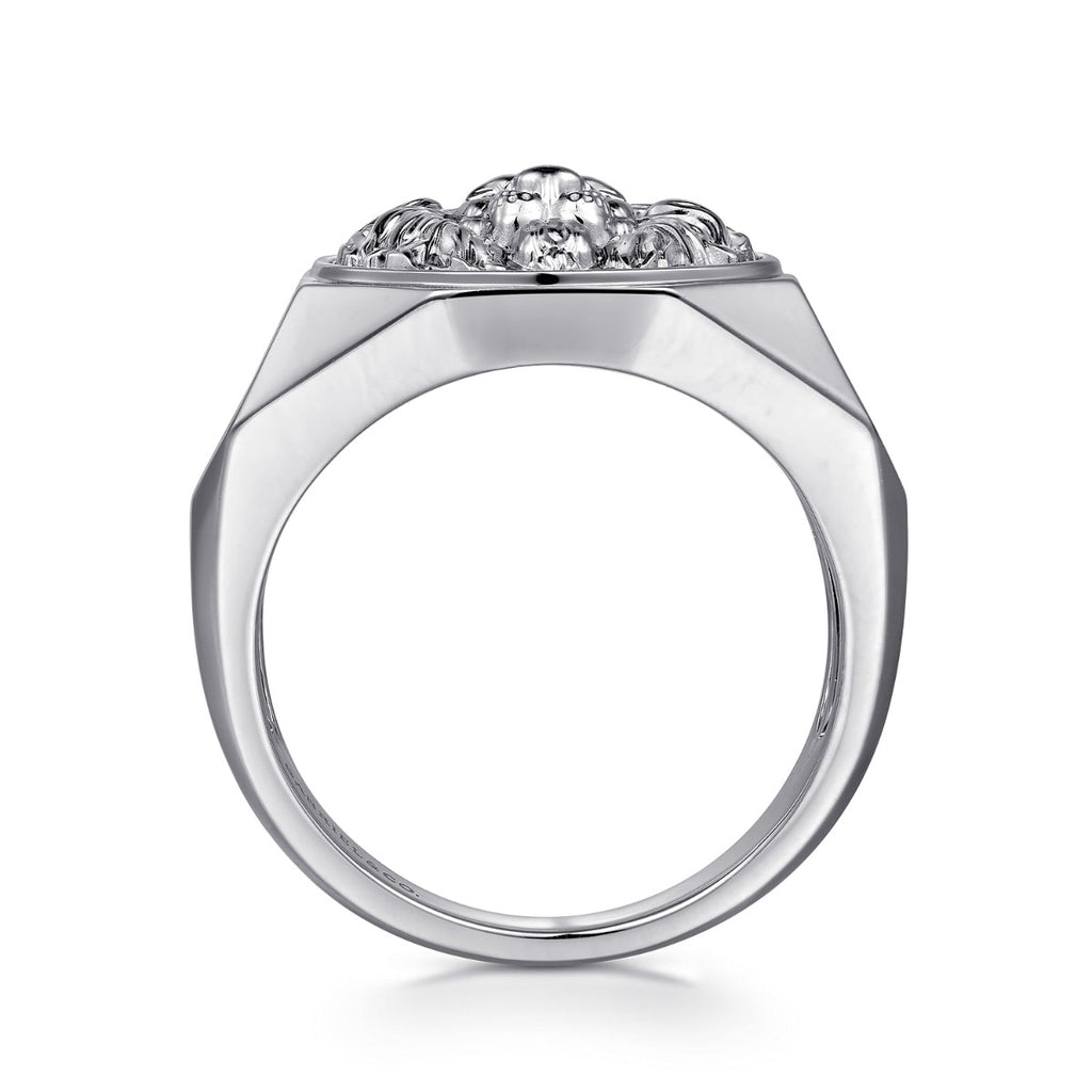 925 Sterling Silver Lion Head Ring in High Polished Finish