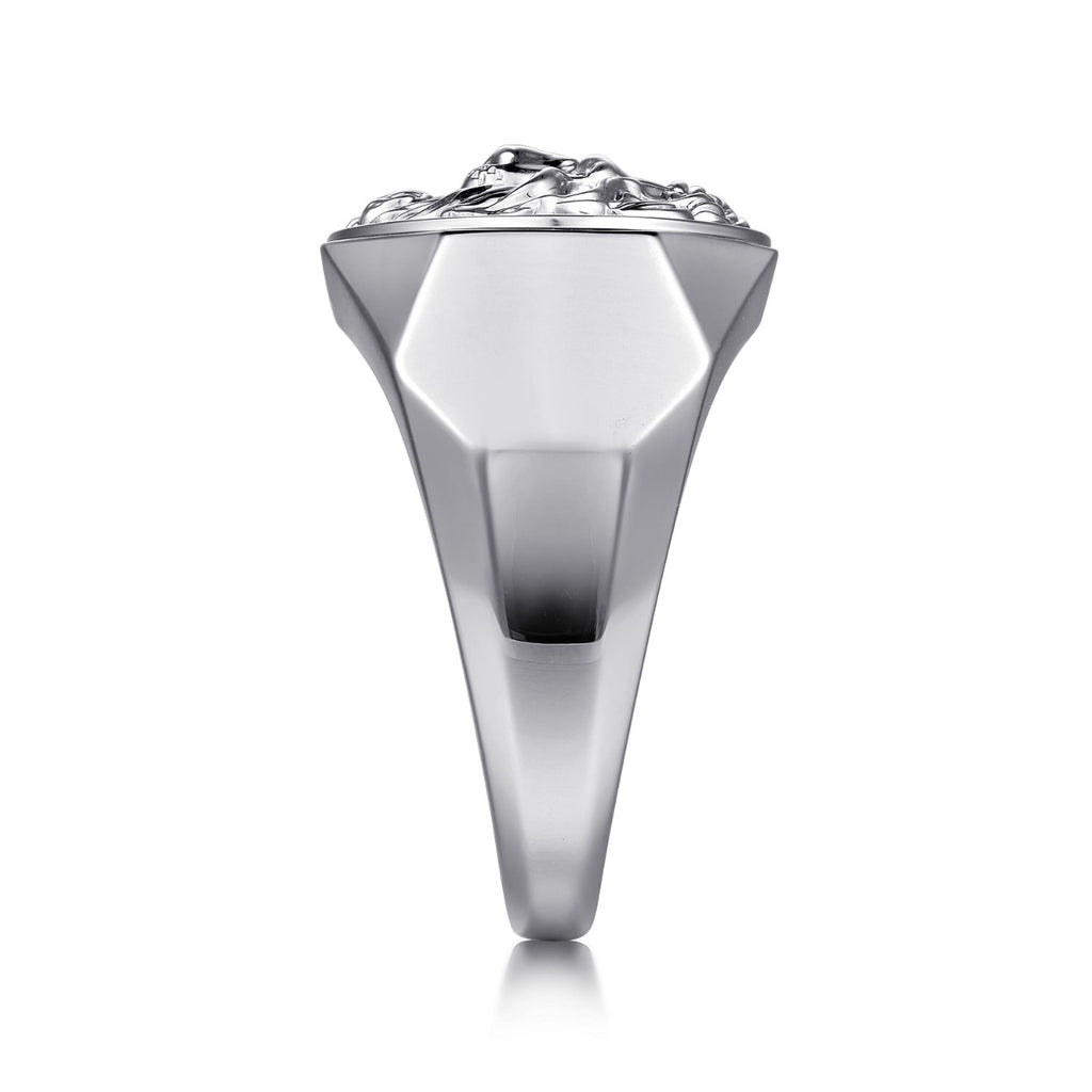 925 Sterling Silver Lion Head Ring in High Polished Finish