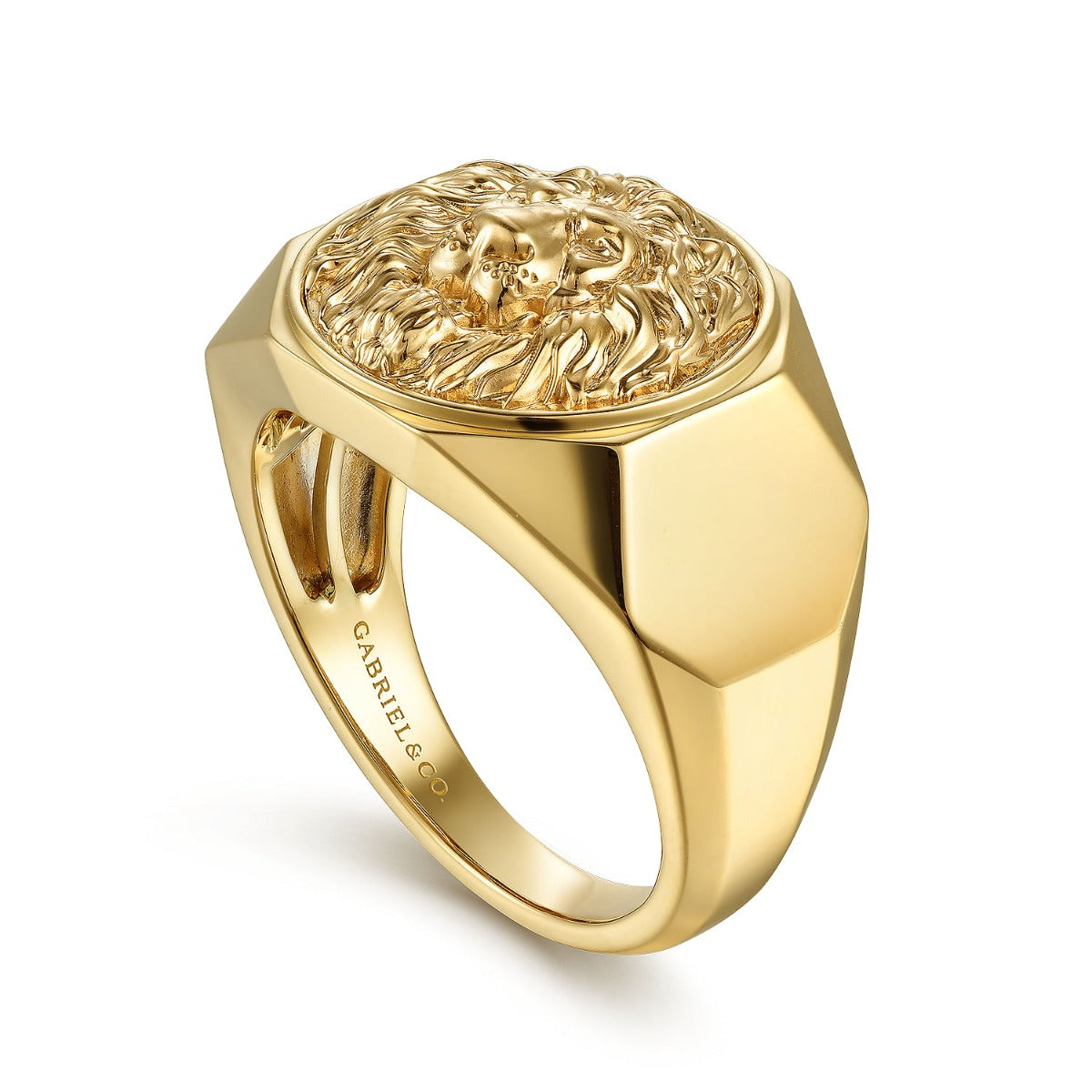 14K Yellow Gold Lion Head Ring in High Polished Finish – Dunkin's