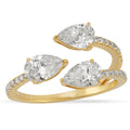 Lab Grown Diamond Pear Trio Bypass Ring 2ctw