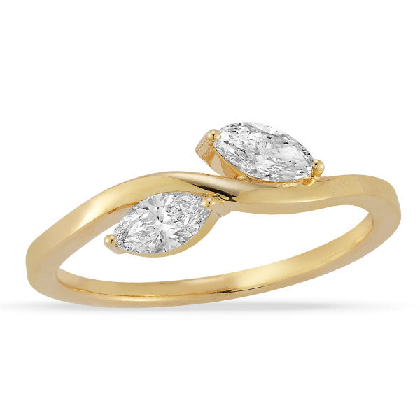 Lab-Grown .5ctw Marquise Diamond Bypass Ring