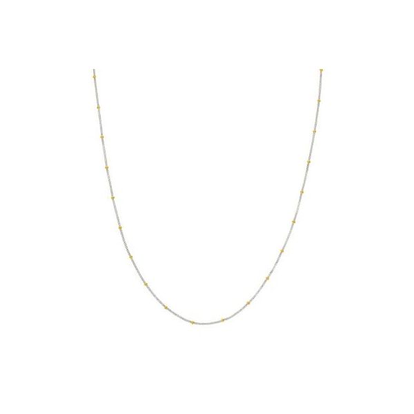 Yellow & White Gold 1.5 mm Saturn Curb Chain