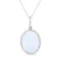 White Gold Elegant Opal Pendant
