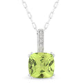 Peridot and Diamond White Gold Pendant