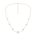 Flower Petals Stud Station Necklace (Round)