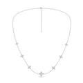 Flower Petals Stud Station Necklace (Round)