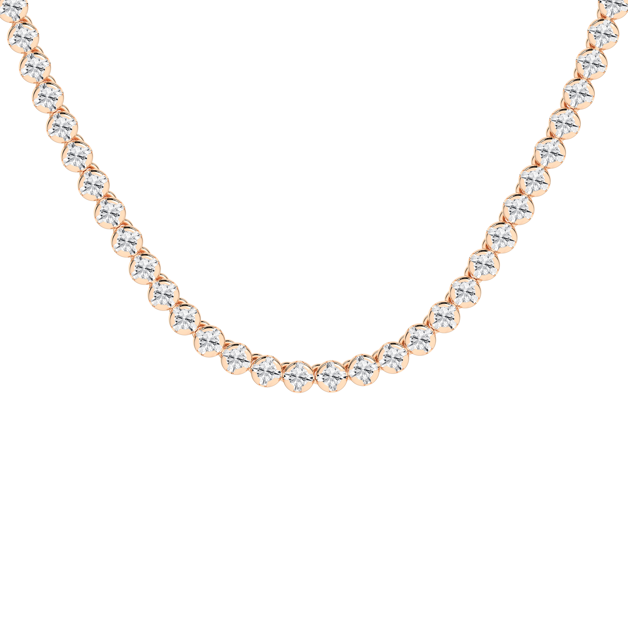 Semi-Eternity Tennis Necklace (Round)