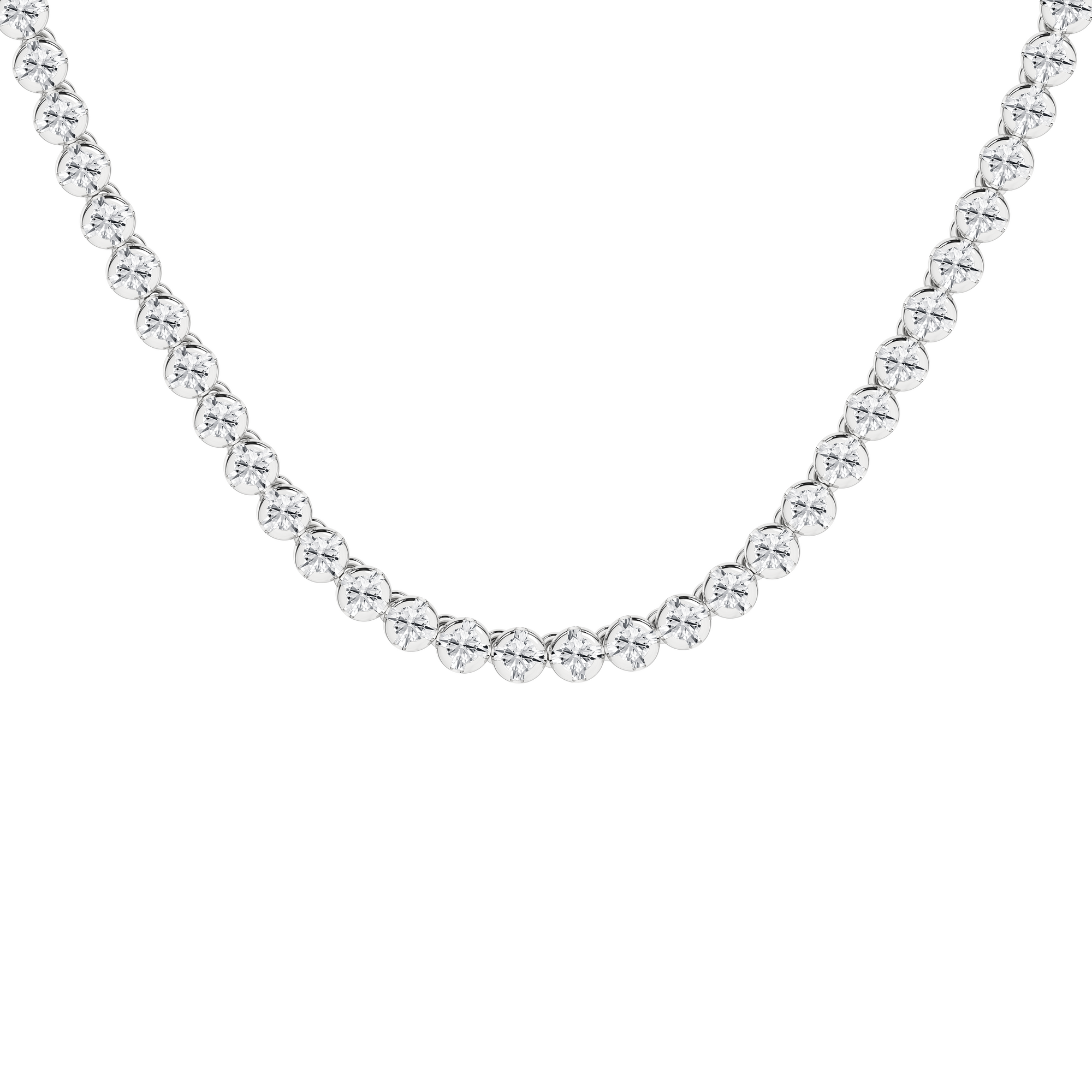 Semi-Eternity Tennis Necklace (Round)