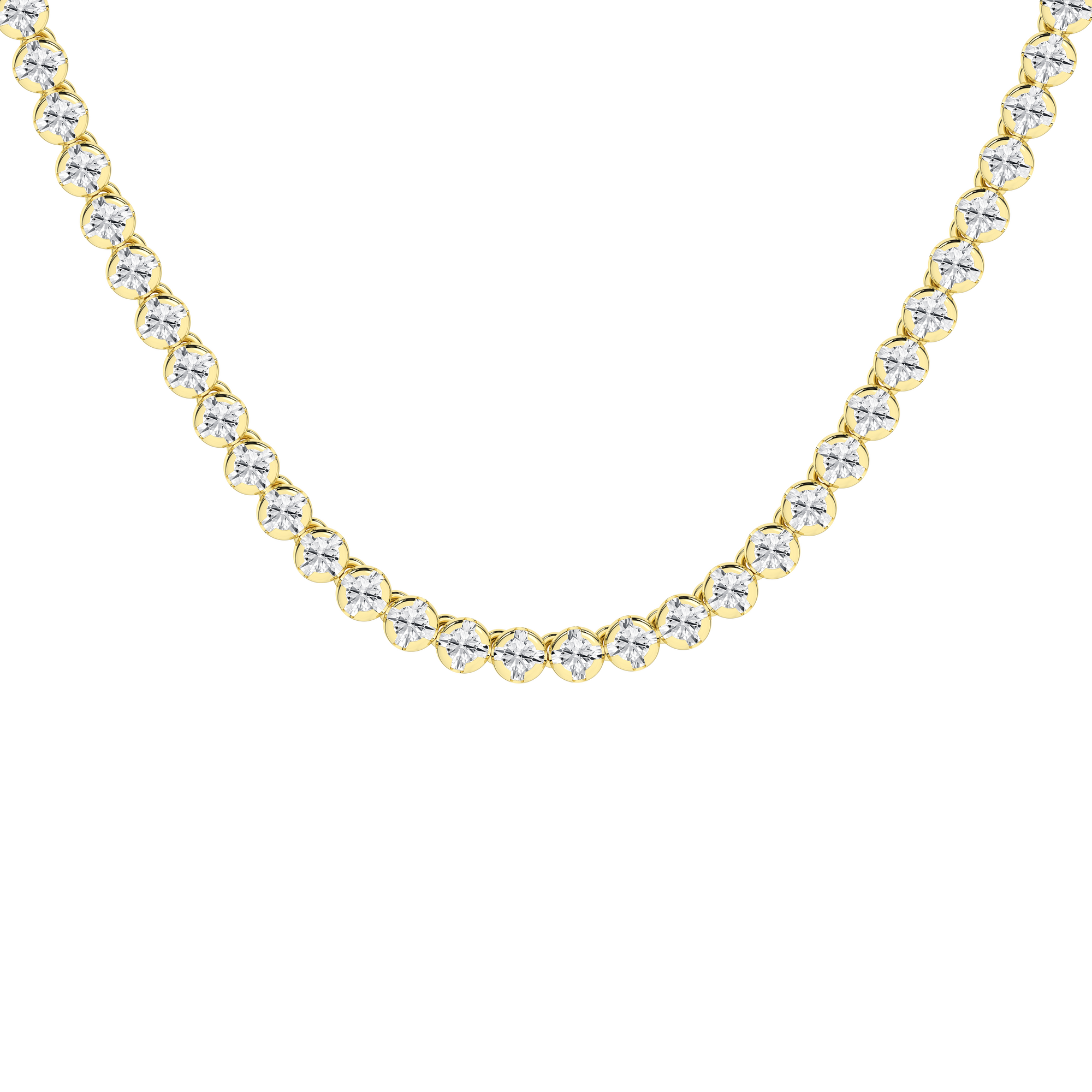 Semi-Eternity Tennis Necklace (Round)
