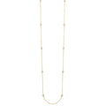 Front View Diamond Station Necklace in 14K Yellow Gold