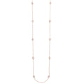 Front View Diamond Station Necklace in 14K Rose Gold