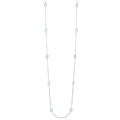 Front View Diamond Station Necklace in 14K White Gold