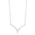 Front View Diamond V-Shaped Chevron Pendant Necklace