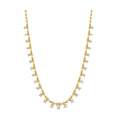 14K Yellow Gold Diamond Cluster Bead Necklace 1.75 CTW