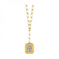 14K Yellow Gold .14 CTW Diamond Baguette Pendant Necklace