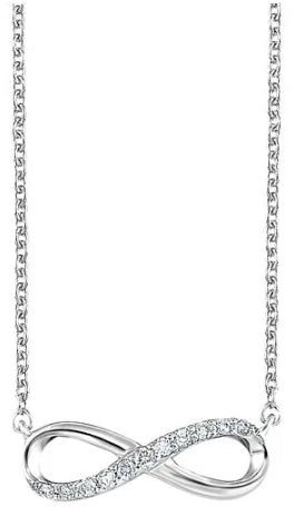 Sterling Silver Infinity Diamond Pendant