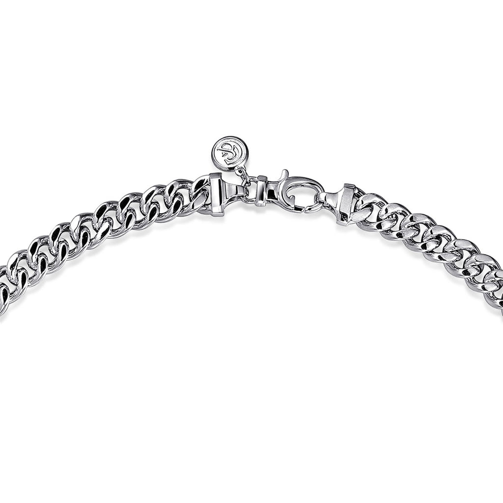22 Inch 7mm 925 Sterling Silver Solid Men's Diamond Cut Cuban Link Chain Necklace