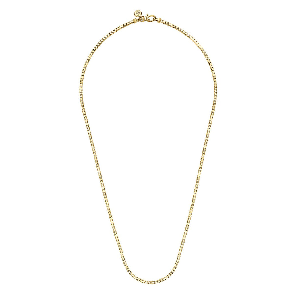 22 Inch 2 5mm 14K Yellow Gold Solid Men's Box Chain Necklace