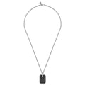 22 Inch 925 Sterling Silver Black Spinel Compass Pendant Necklace