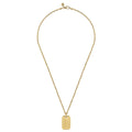 22 Inch 14K Yellow Gold Dog Tag Pendant Necklace