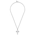 22 Inch 925 Sterling Silver Geometric Cross Pendant Necklace