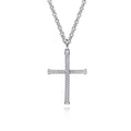 22 Inch 925 Sterling Silver Twisted Rope Cross Pendant Necklace