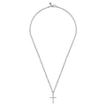 22 Inch 925 Sterling Silver Twisted Rope Cross Pendant Necklace
