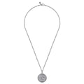 22 Inch 925 Sterling Silver Round St Christopher Protect US Pendant Necklace