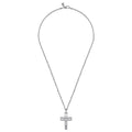 22 Inch 925 Sterling Silver Geometric Cross Pendant Necklace