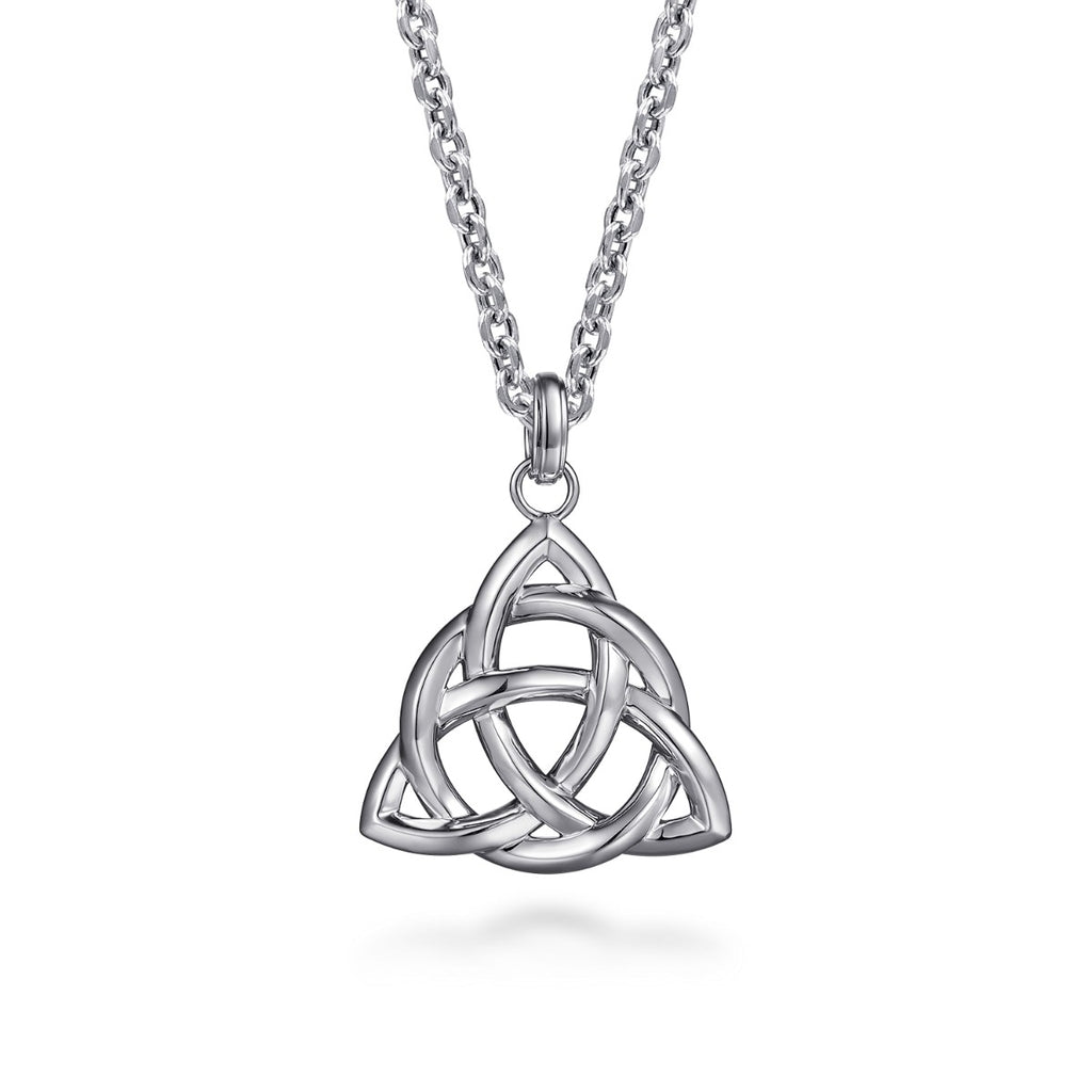 22 Inch 925 Sterling Silver Celtic Knot Pendant Necklace