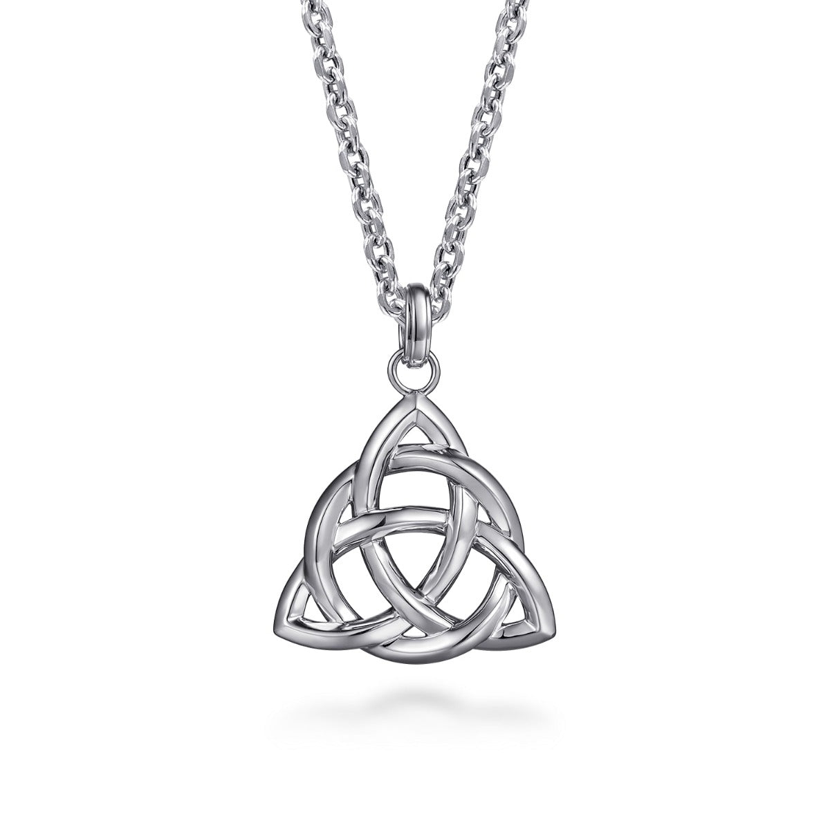 22 Inch 925 Sterling Silver Celtic Knot Pendant Necklace