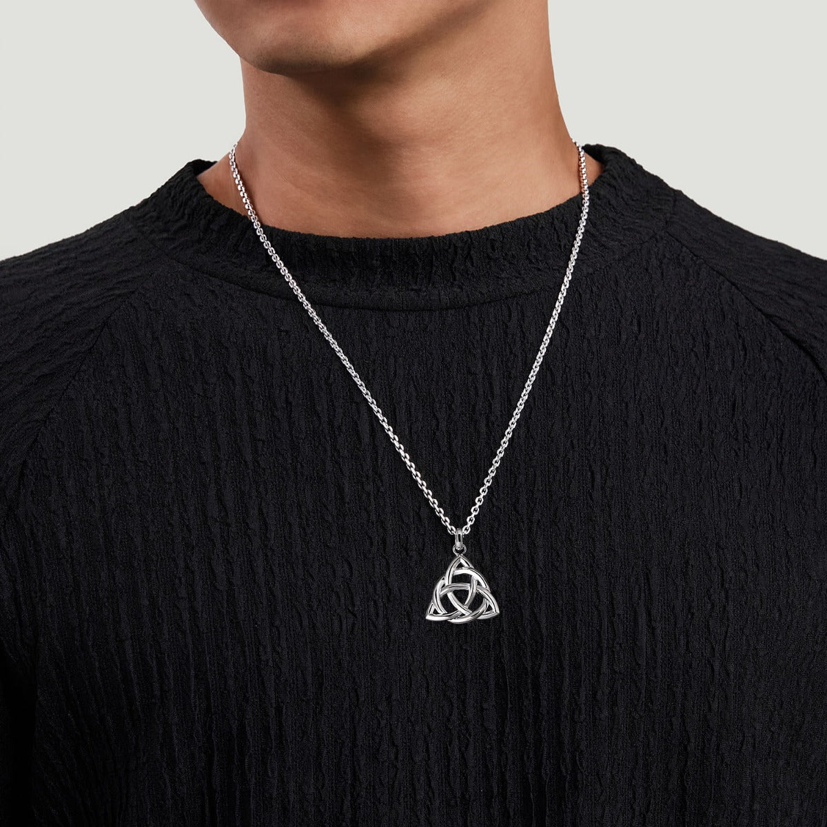 22 Inch 925 Sterling Silver Celtic Knot Pendant Necklace
